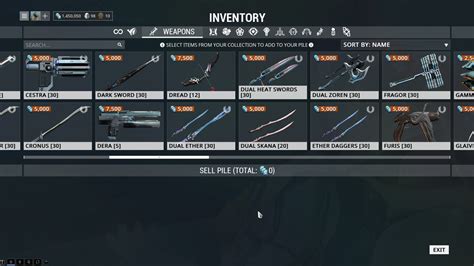 how to delete weapons in warframe